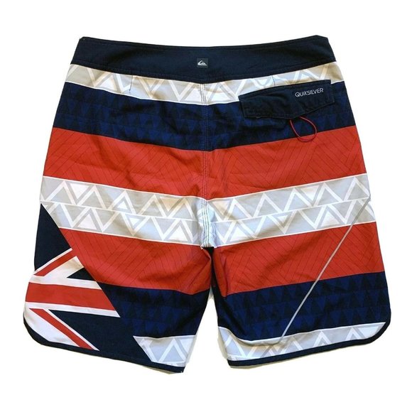 Quiksilver Board Shorts Swim Trunks Men’s 34 Surfing Beach Color Block Striped - Picture 2 of 12
